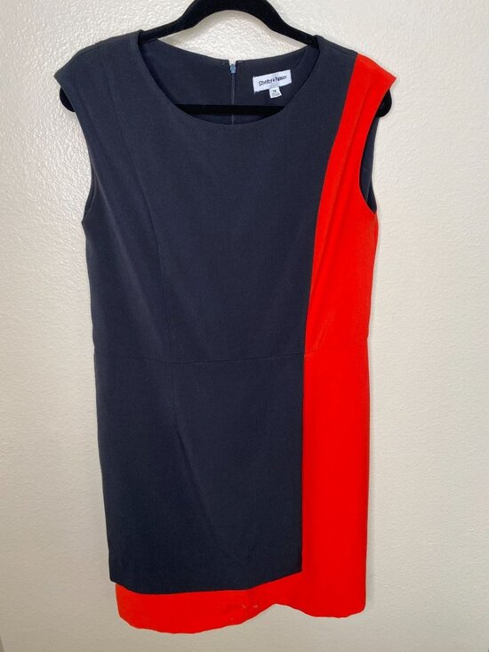 Shelby & Palmer Dresses & Skirts - Shelby & Palmer Womens Black & Red Colorblock Dress Size 14 Sleeveless Elegant